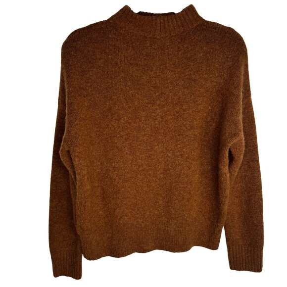 Madewell Womens Sz S Classic Brown Turtleneck Alpaca Wool Blend Sweater Workwear - Picture 4 of 6